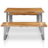 Rustika Rowe -  3 Piece Dining Set Solid Acacia Wood Brown